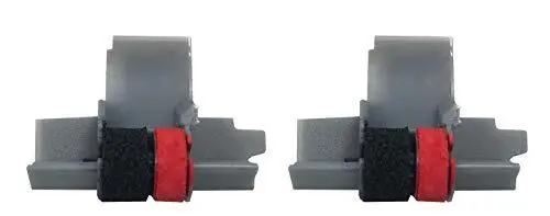 2 Pack Casio HR-100TM and HR-150TM Calculator Ink Roller, Black and Red,