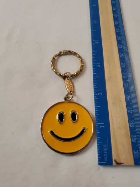 RARE 1980’s Smiley Face Metal Keychain, Collectible