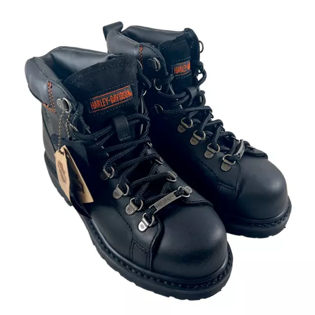 Harley-Davidson 32-HDBEL03 Gabby Black Leather Women's Size 7 Steel Toe Boots