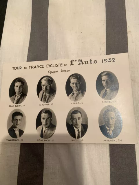 CYCLISME carte cycliste Équipe Suisse Tour De France 1932 Édition L Auto