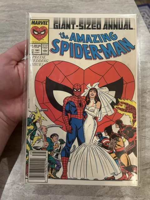 1987 Amazing Spiderman Giant Sized Annual Wedding Comic - Marvel #21