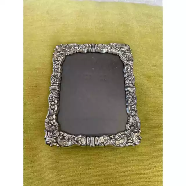 Baroque WALLACE 767 Squared Silver Plate Ornate Frame 1940s VINTAGE Home Decor