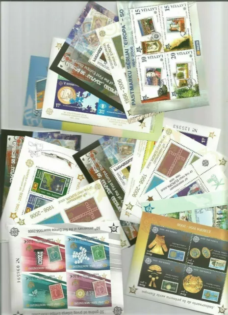 50 JAHRE CEPT 24 verschiedende Ausgaben BLÖCKE ** MNH ALBANIEN TÜRKISCH Z.  usw