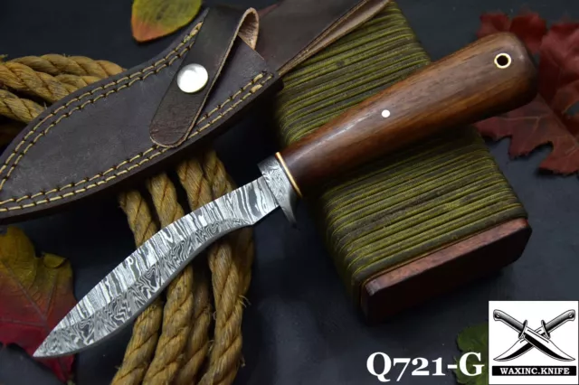 Custom 9.6"OAL  Hand Forged Damascus Steel Kukri Hunting Knife Handmade (Q721-G)