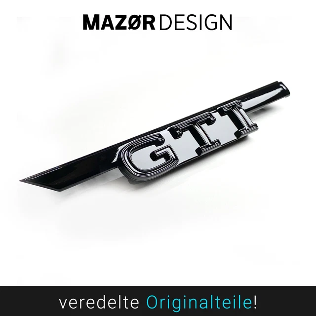 VW GOLF 8 GTI Emblem Schriftzug Front Vorne Schwarz lackiert 5H EUR 59 ...