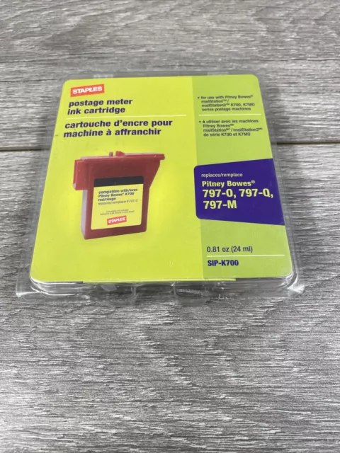 Staples K700 Postage Meter Ink Cartridge - Replaces Pitney Bowes 797-0  797-Q/M