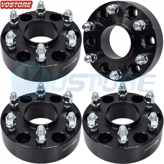 (4) 1.5'' 6 Lug Hubcentric Black Wheel Spacers Adapters 6x135 for Ford F-150