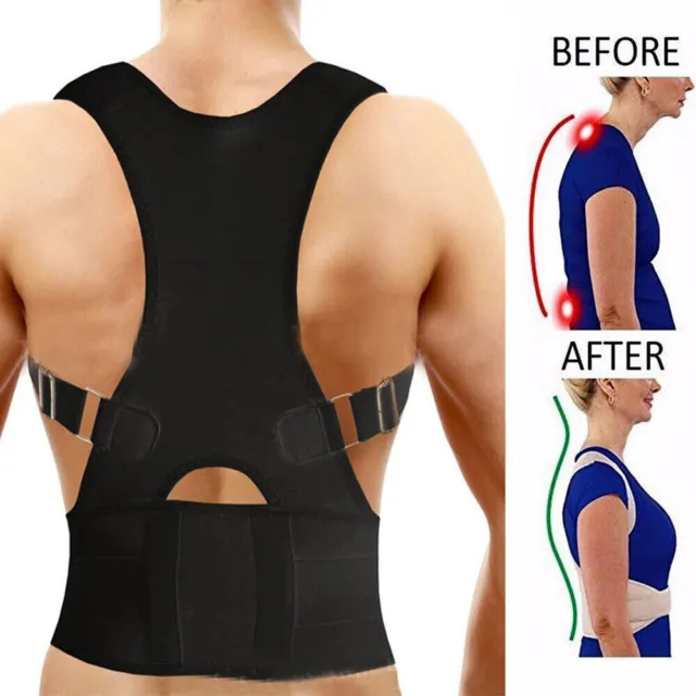 Neoprene Magnetic Posture Corrector Bad Back Lumbar Shoulder Support Belt Brace