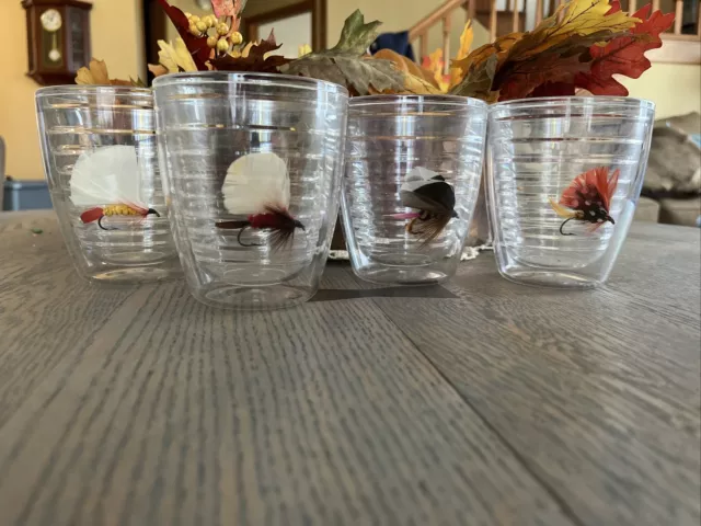 4 Tervis Plastic Double Wall Tumblers Insulated Fly Fishing Lures Cup Osprey USA