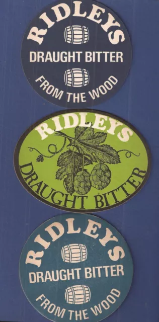Three (3) Ridleys Brewery Beer Mats : 1980s