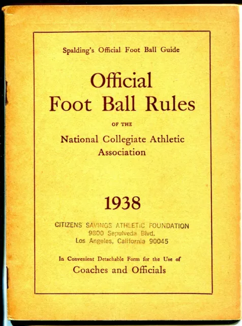 Spalding's Official Football Guide - NCAA  Official Rules 1938-college-FN