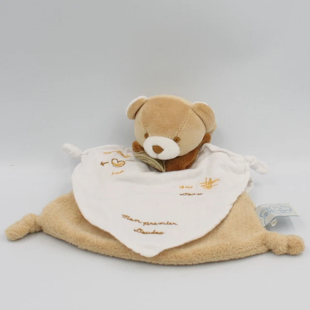 Doudou et compagnie plat ours beige marron blanc Mon premier doudou - 25684