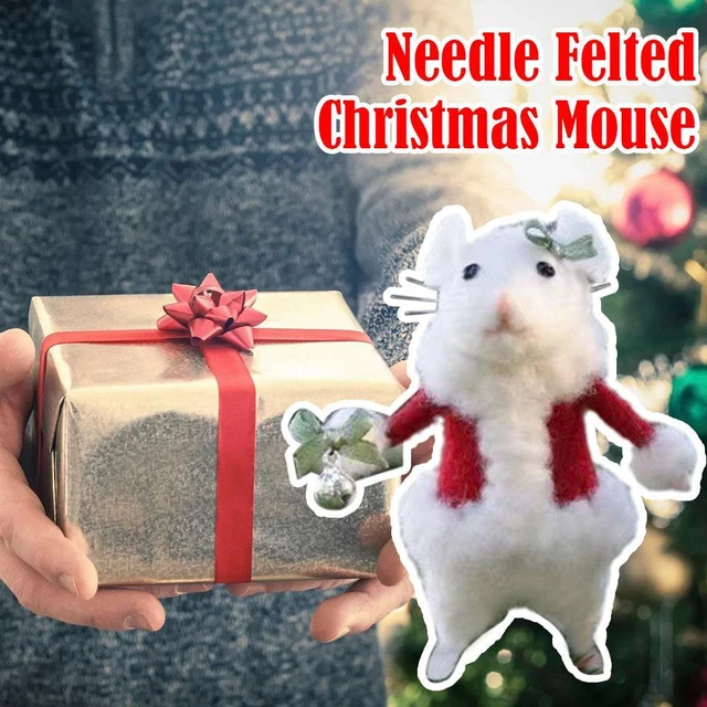 Halloween Mouse with A Pumpkin Christmas Handmade Needle Felted Decor Mouse Z9H7