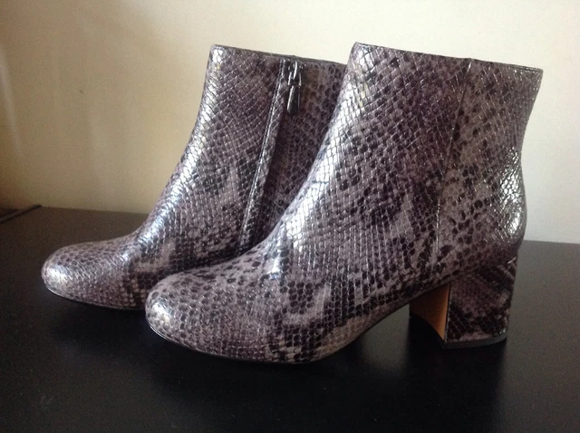 CLARKS BARLEY MAY Purple Grey Snakeskin Leather Ankle Boots. Size 7D. BNIB 42.00 PicClick UK