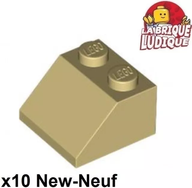 Lego 10x slope brique pente inclinée toit roof 45° 2x2 beige/tan 3039 NEUF