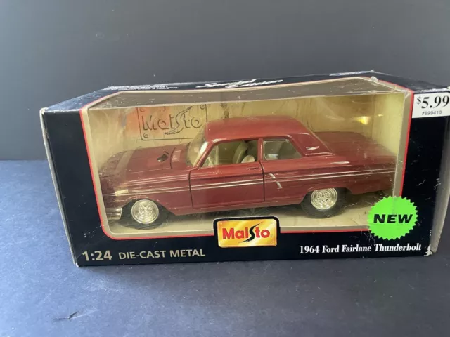 1964 Ford Fairlane Thunderbolt  1:24 DIECAST CAR BY MAISTO Burgundy