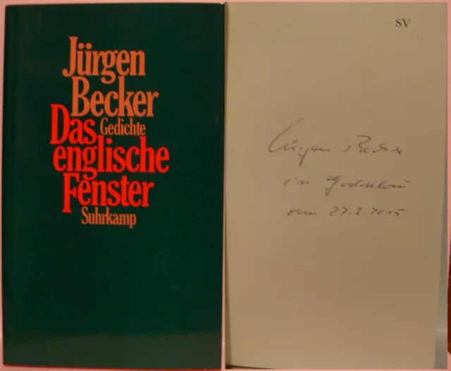 Jürgen Becker Gedichte Buch Orig. signed signiert autograph Signatur Autogramm