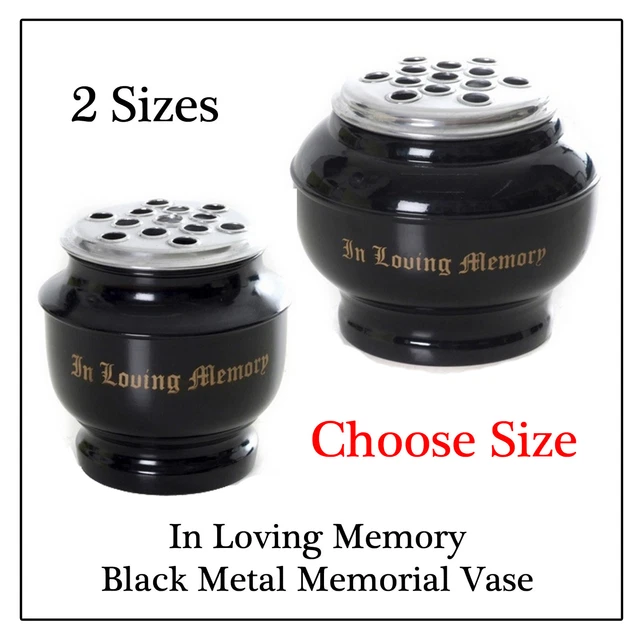 Memorial Grave Pot - Metal Flower Vase for Graveside Cemetery Funeral Headstone
