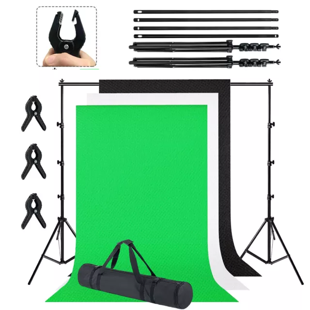 3x Hintergrund Hintergrundsystem 2.6X3m Fotostudio Stativ Teleskop Tasche Set #