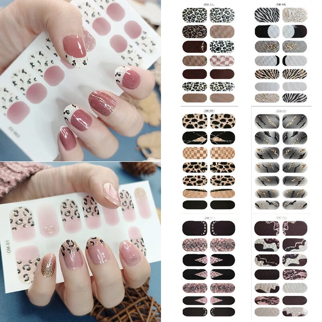 2 pz manicure fai da te 3D sfumatura pellicola adesivo unghie intere 14 copripizzo ¬