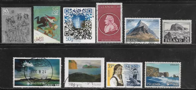 B22/542] ICELAND Collection Builder/Bank Lot 10 different selected stamps