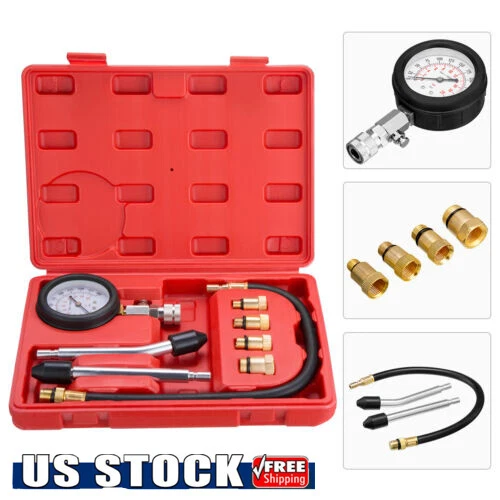 Petrol Gas Engine Cylinder Compression Tester Gauge Kit Motor Auto Professional