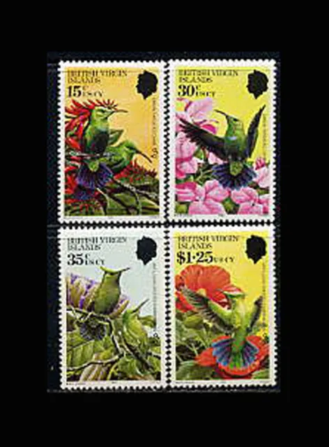 VIRGIN IS, Sc #422-25, MNH, 1982, Hummingbirds, Flowers
