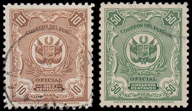 Peru 32/33 1936 Background Of Lines Signed Waterlow Sons Limited Used