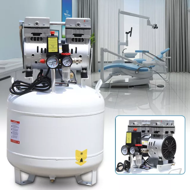 40L Dental Medical Air Compressor Silent Noiseless Air Compressor Oilless 115PSI