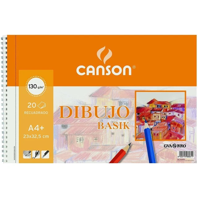 Bloc de dibujo Canson Basik Microperforado Con recuadro 130 g 20 Hojas 10 Uni