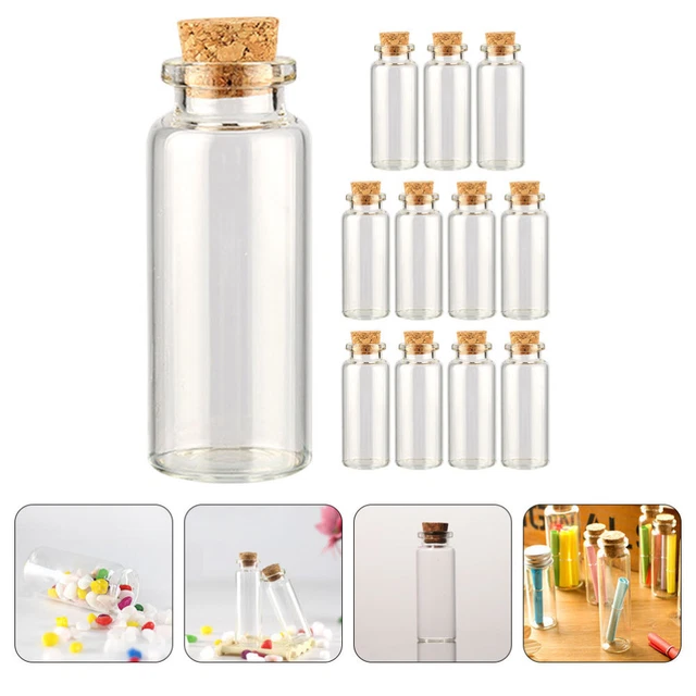 12pcs Kork Nachricht Flaschen Mini -Glasflaschen kleine Fläschchen kleine