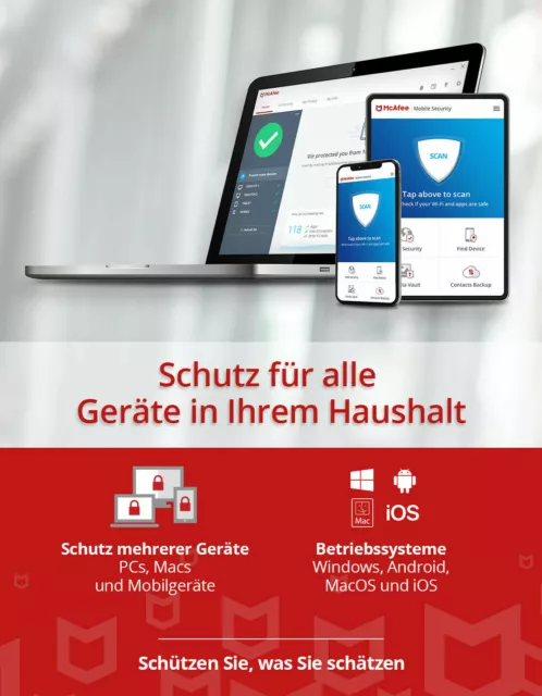 McAfee Antivirus Plus  2024 • 1 / 3 / 5 /10 Geräte 1 Jahr • per E- Mail 2