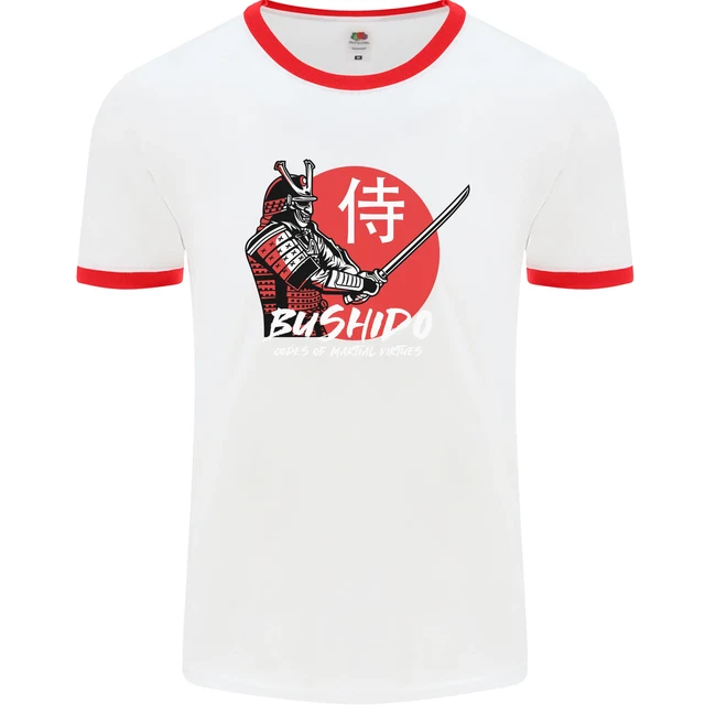 T-shirt Bushido Samurai Warrior Sword Ronin MMA da uomo bianca 4