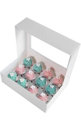 onemore 15 pack white cupcakes boxes cake carrier by grade kraft £28