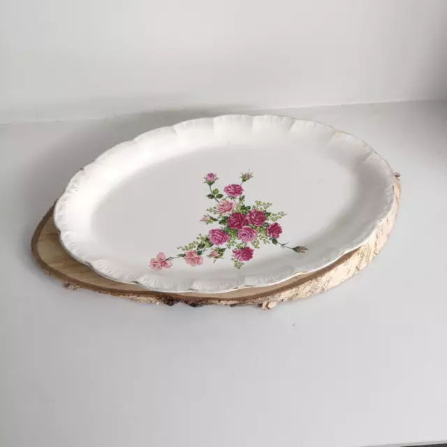 Ancien plat ovale DIGOIN décor floral vintage