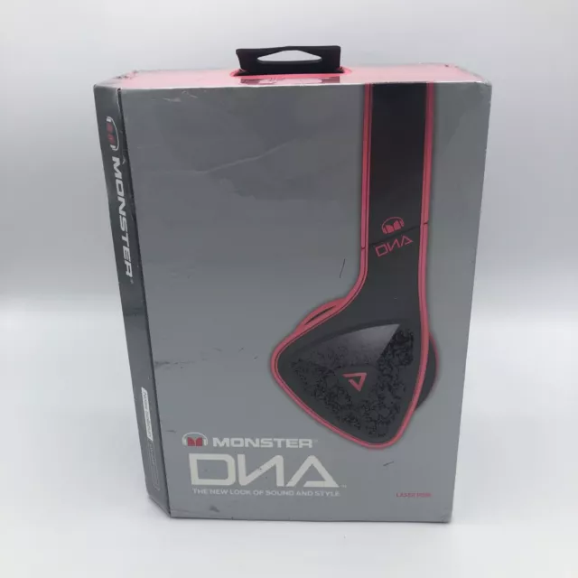 Monster DNA Headband Headphones - Laser Pink - Grey Sealed New