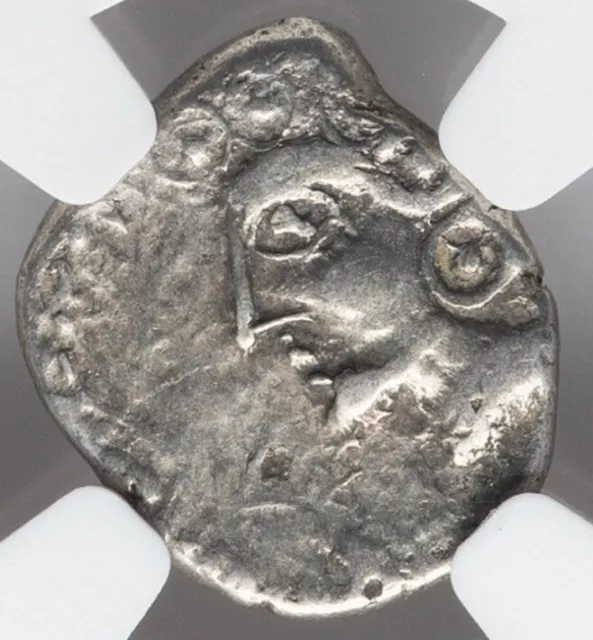 NGC Choice VF CELTIC GAUL Sequani France 1st Cent BC, Celts Silver Pig Boar Coin