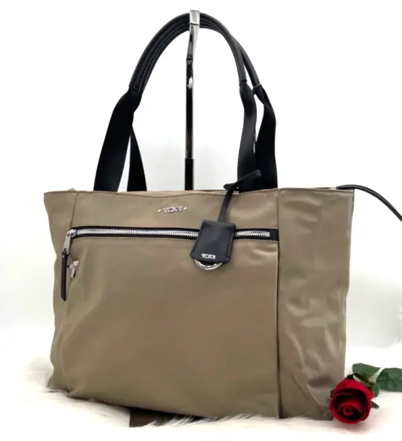 AUTH NWT $365 TUMI Women’s Marietta Nylon Zip Top Tote Shopper Bag In Khaki