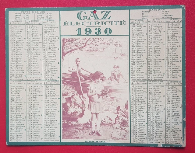 1930 ALMANACH GAZ Et Electricité. Page De Garde seulement . EUR 1,50