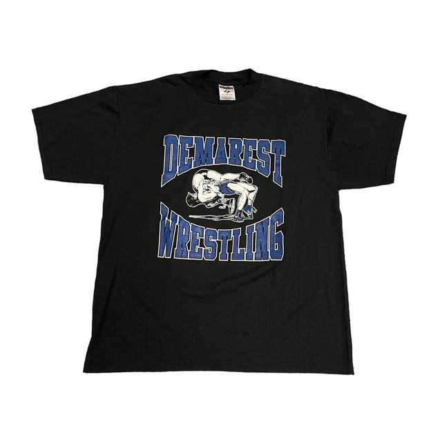 VINTAGE Y2K DEMAREST Wrestling New Jersey T Shirt Mens L High School
