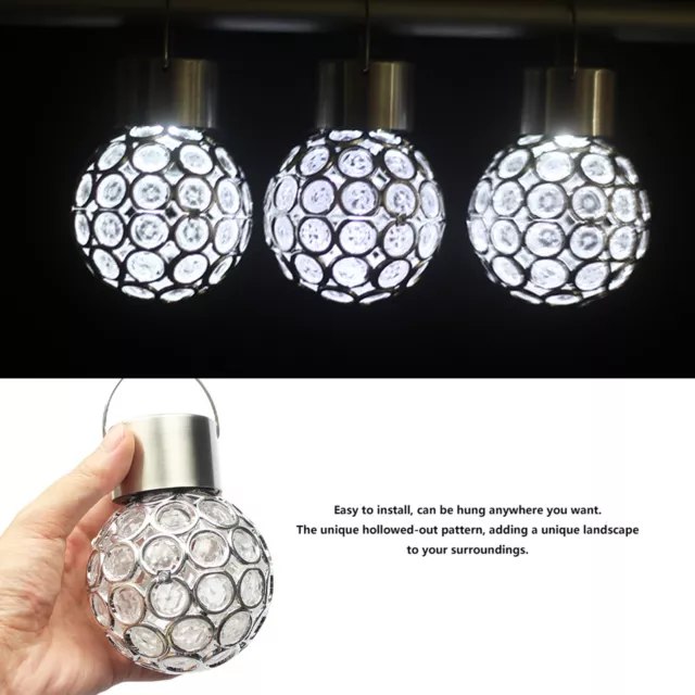 Solar Waterproof Rotatable Garden Camping Hanging LED Round Ball Lights GS0