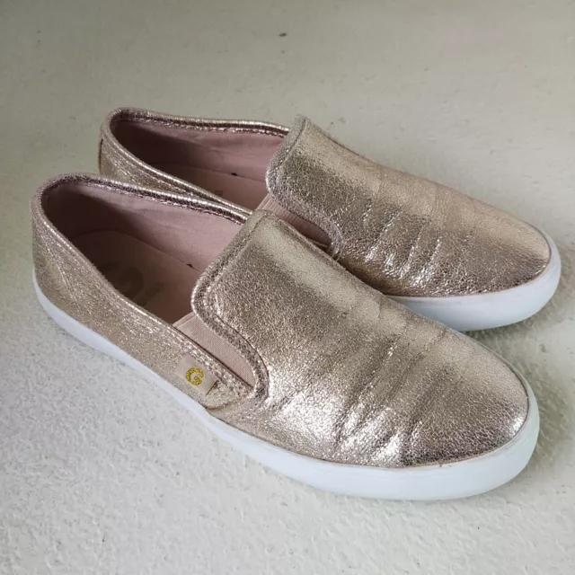 G by Guess Womens 6 Malden7 Pink Metallic Rose Gold Slip on Comfort Sneaker Shoe