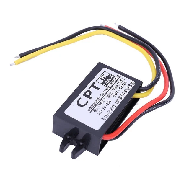 Convertisseur AC/DC Vers DC 5V 3A étanche IP67 - 15W, Entrée 10-40V - Pour Camping-car, Bateau, Extérieur, Agriculture - Protection Surchauffe, Court-circuit