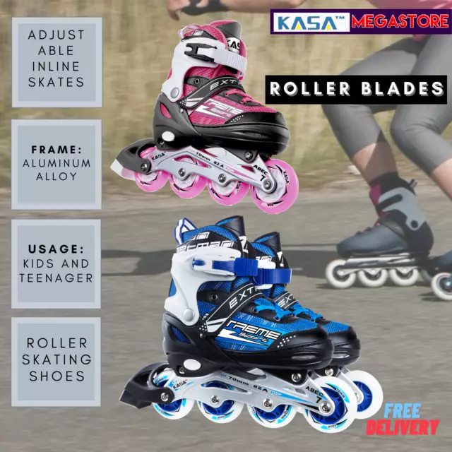 Kasa Roller Blades Kids & Teenager Adjustable Roller Skating Shoes Inline Skate