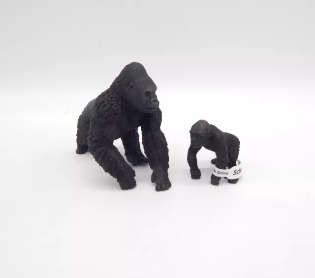 Schleich 14770 Gorilla Männchen & 14663 Gorilla Junges - NEU