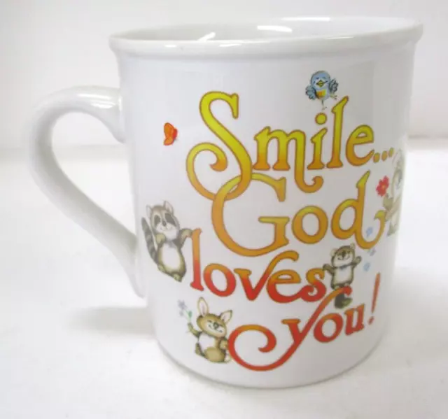 Vintage Hallmark Mugs Smile God Loves You. Japan