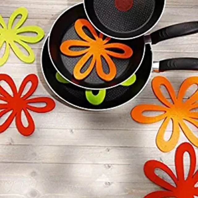 6 pz tovaglioli a forma di fiore a sei petali cucina separatore pentola