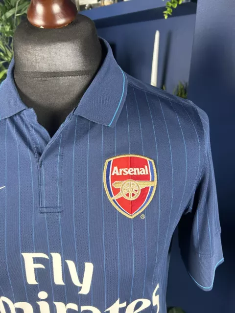 Arshavin 23 - Arsenal Away Shirt 2009/10 - Mens Small - Pinstripe Blue