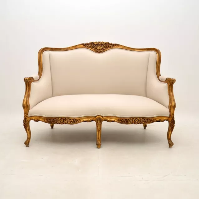 Antique French Louis Style Gilt Wood Sofa 2