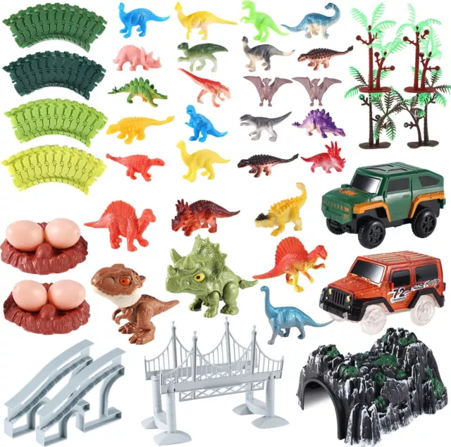 Dinosaurier Spielzeuge189pcs Dino Autorennbahn Spielset Fossiler Dinosaurier